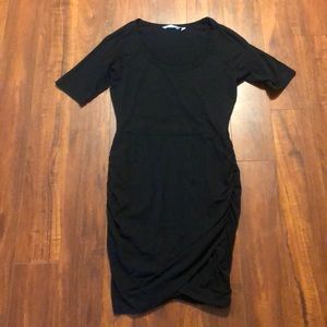 ATHLETA black dress ruched at hips